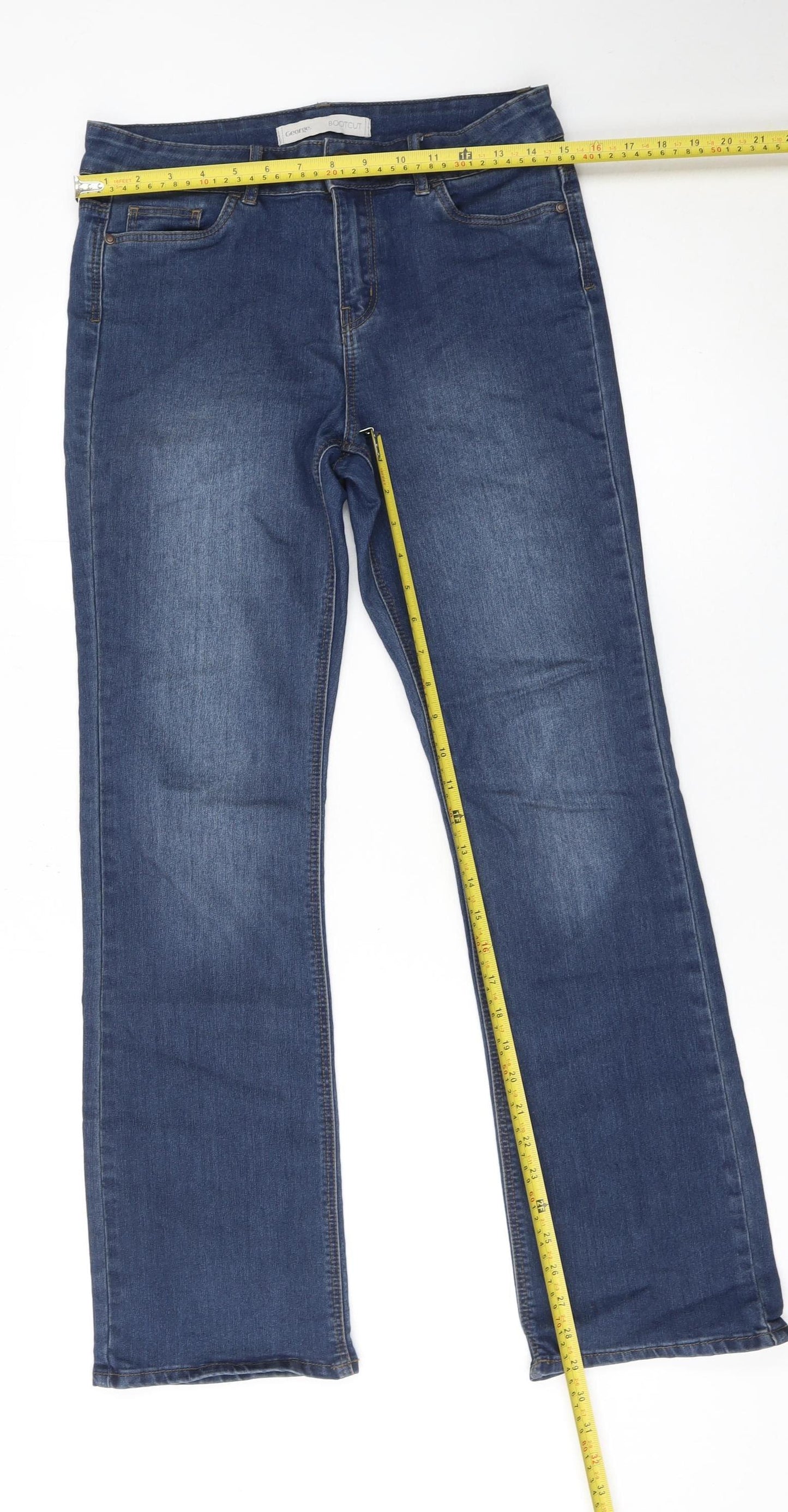 George Women's Blue Bootcut Regular Fit Denim Jeans Size 10