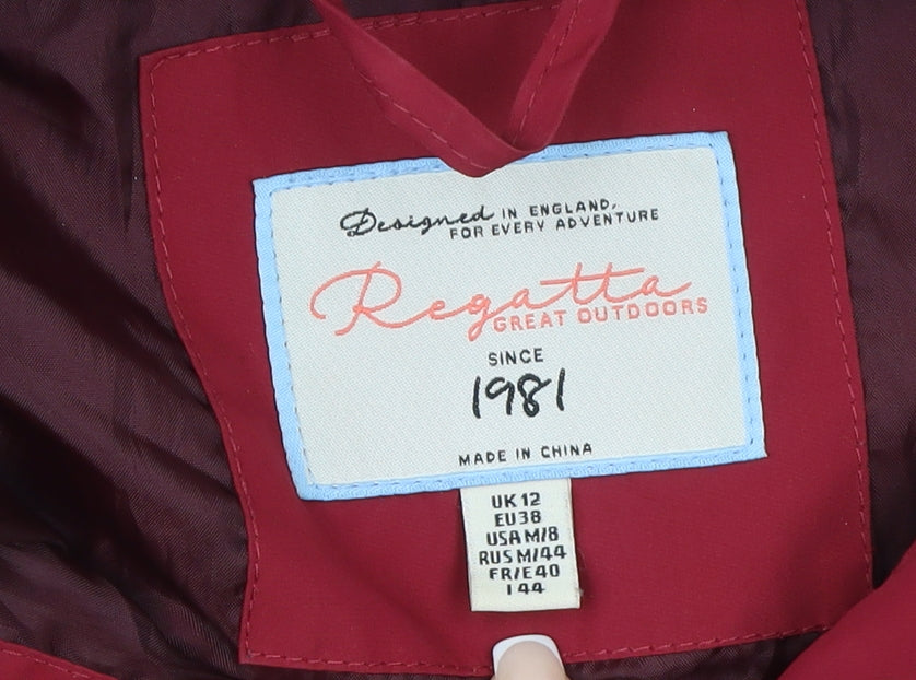 Regatta Women's Red Waterproof Hooded Parka Jacket UK 12