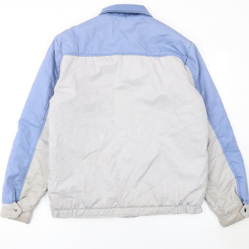 Lord Anthony Womens Blue Grey Vintage Puffer Jacket M Winter Zip Up