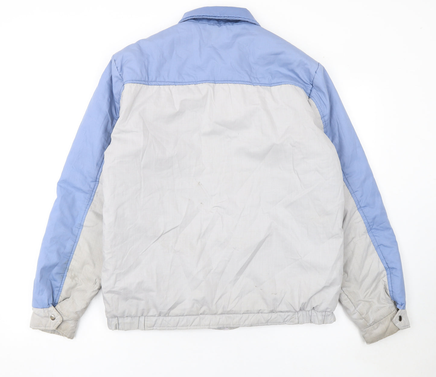 Lord Anthony Womens Blue Grey Vintage Puffer Jacket M Winter Zip Up