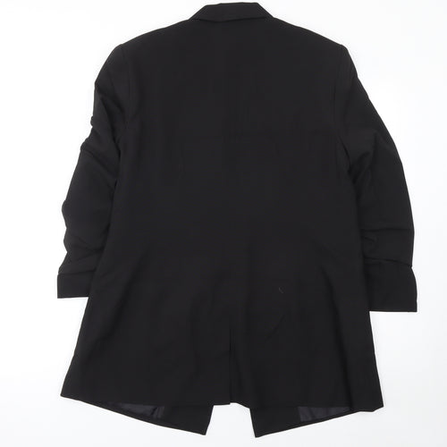 ASOS Design Womens Black Longline Single-Breasted Suit Blazer UK 16