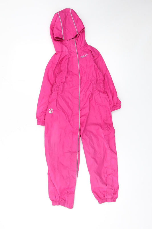 Gelert Girls Pink Waterproof Hooded Snowsuit 3-4 Years Full Zip Outdoor