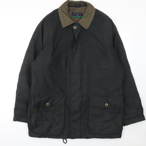 Matchplay Men's Black Parka Jacket Size S Lined Windproof Classic