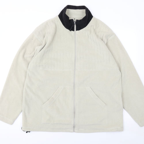 EJW Menswear Beige Fleece Windbreaker Jacket Men's M Full Zip