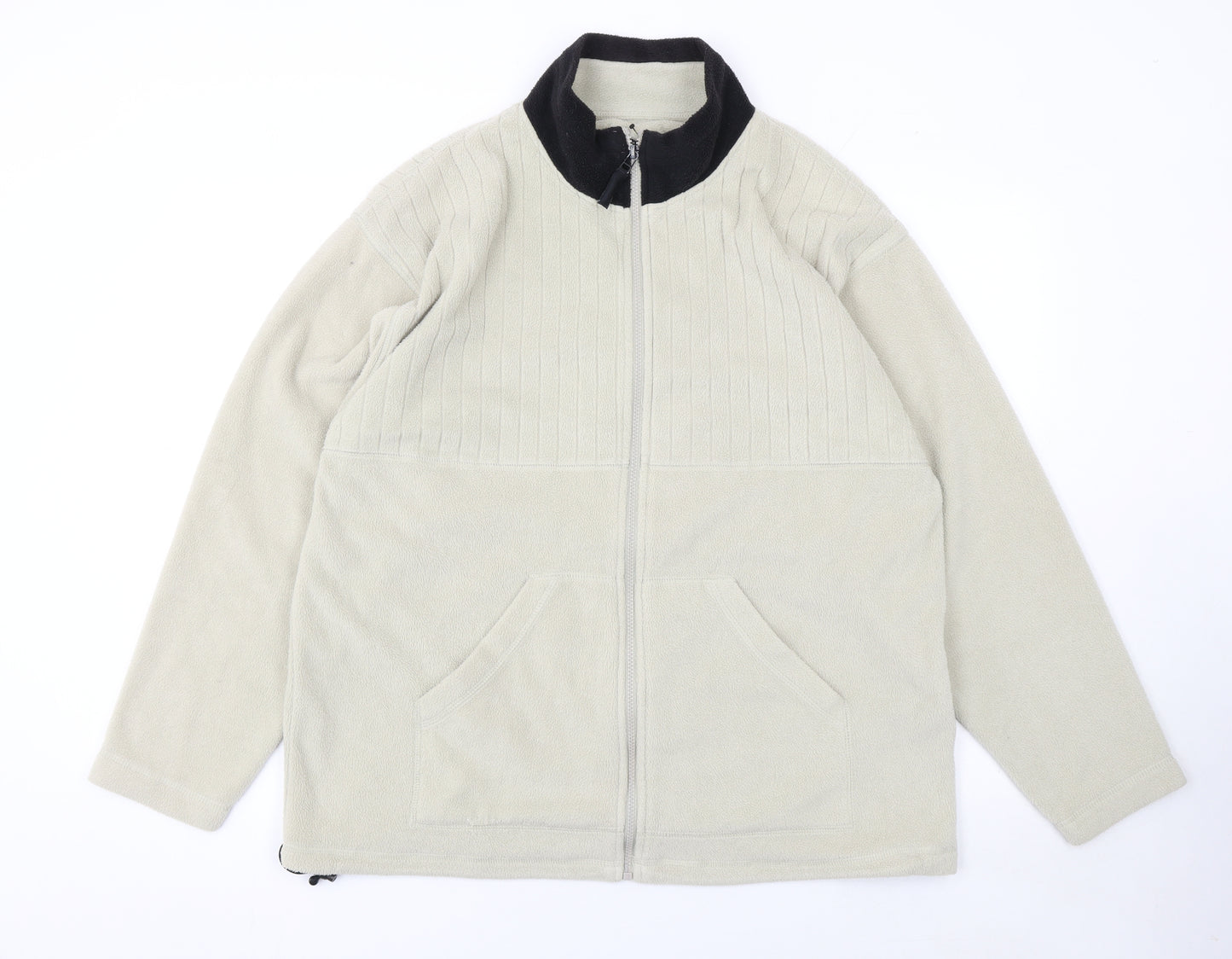 EJW Menswear Beige Fleece Windbreaker Jacket Men's M Full Zip