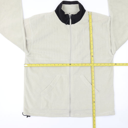 EJW Menswear Beige Fleece Windbreaker Jacket Men's M Full Zip