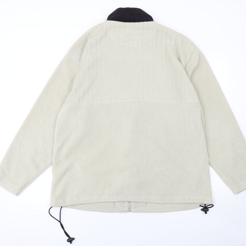 EJW Menswear Beige Fleece Windbreaker Jacket Men's M Full Zip