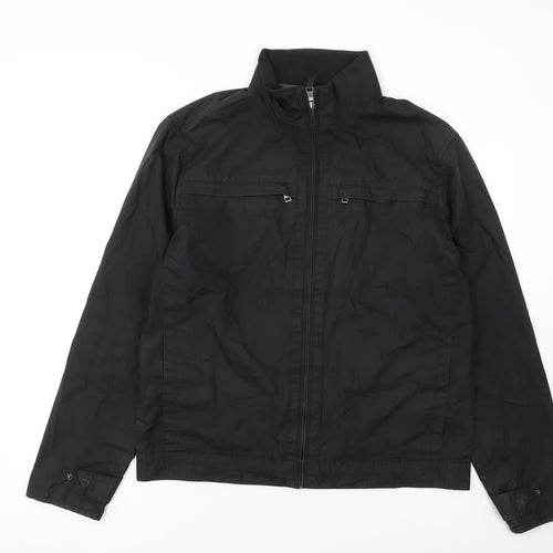 Marks and Spencer Men's Black Medium Cotton Zip Jacket