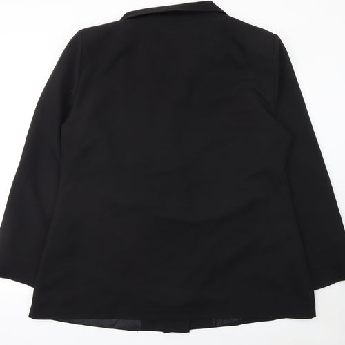Boohoo Women Black Size 22 Double-Breasted Blazer Jacket