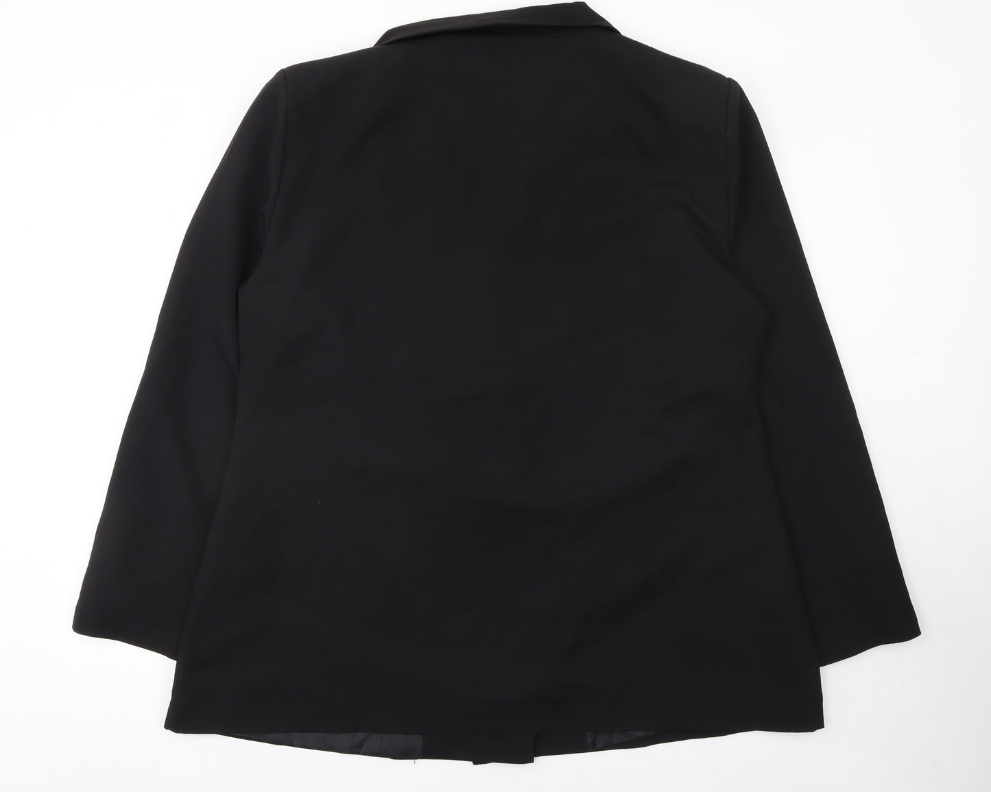 Boohoo Women Black Size 22 Double-Breasted Blazer Jacket