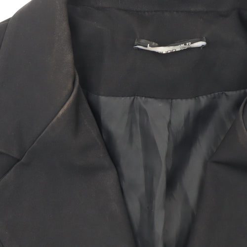 Boohoo Women Black Size 22 Double-Breasted Blazer Jacket