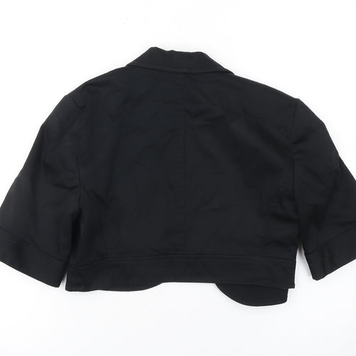 New Look Women's Black Cropped Blazer Size 14 Classic Lined Jacket