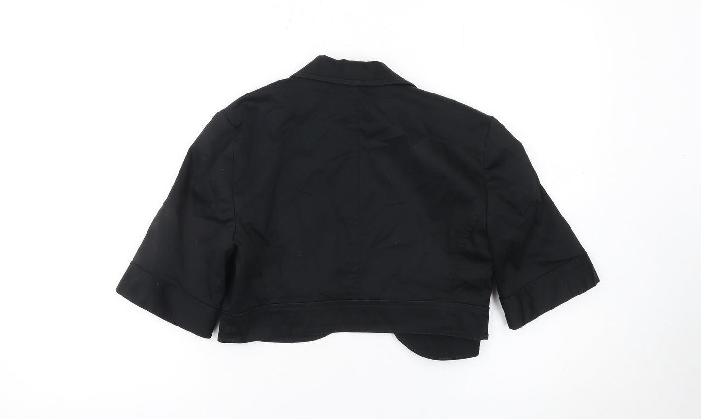 New Look Women's Black Cropped Blazer Size 14 Classic Lined Jacket