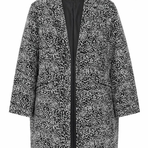George Women’s Grey Animal Print Mid-Length Wool Blend Coat Size 20