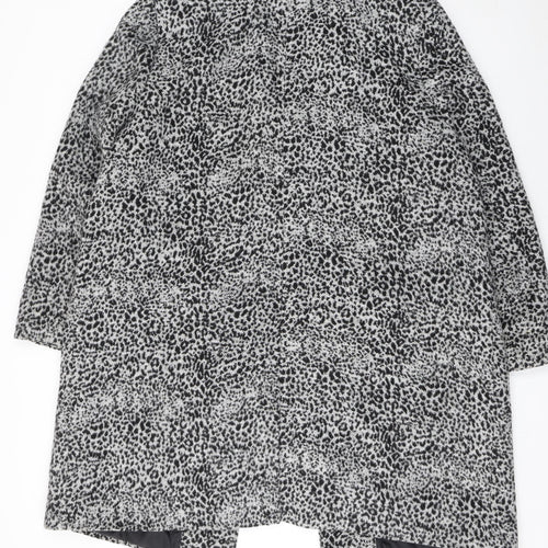 George Women’s Grey Animal Print Mid-Length Wool Blend Coat Size 20