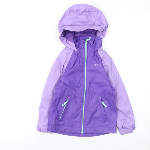 Mountain Warehouse Girls Purple Waterproof Lightweight Hooded Rain Jacket 3-4 Years