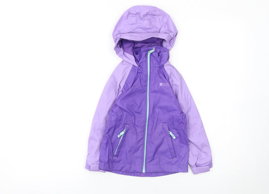 Mountain Warehouse Girls Purple Waterproof Lightweight Hooded Rain Jacket 3-4 Years