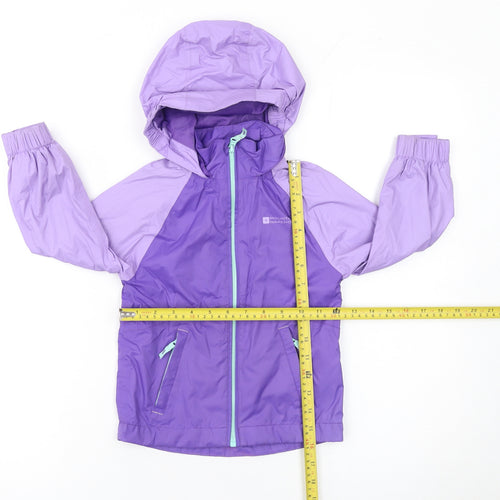 Mountain Warehouse Girls Purple Waterproof Lightweight Hooded Rain Jacket 3-4 Years