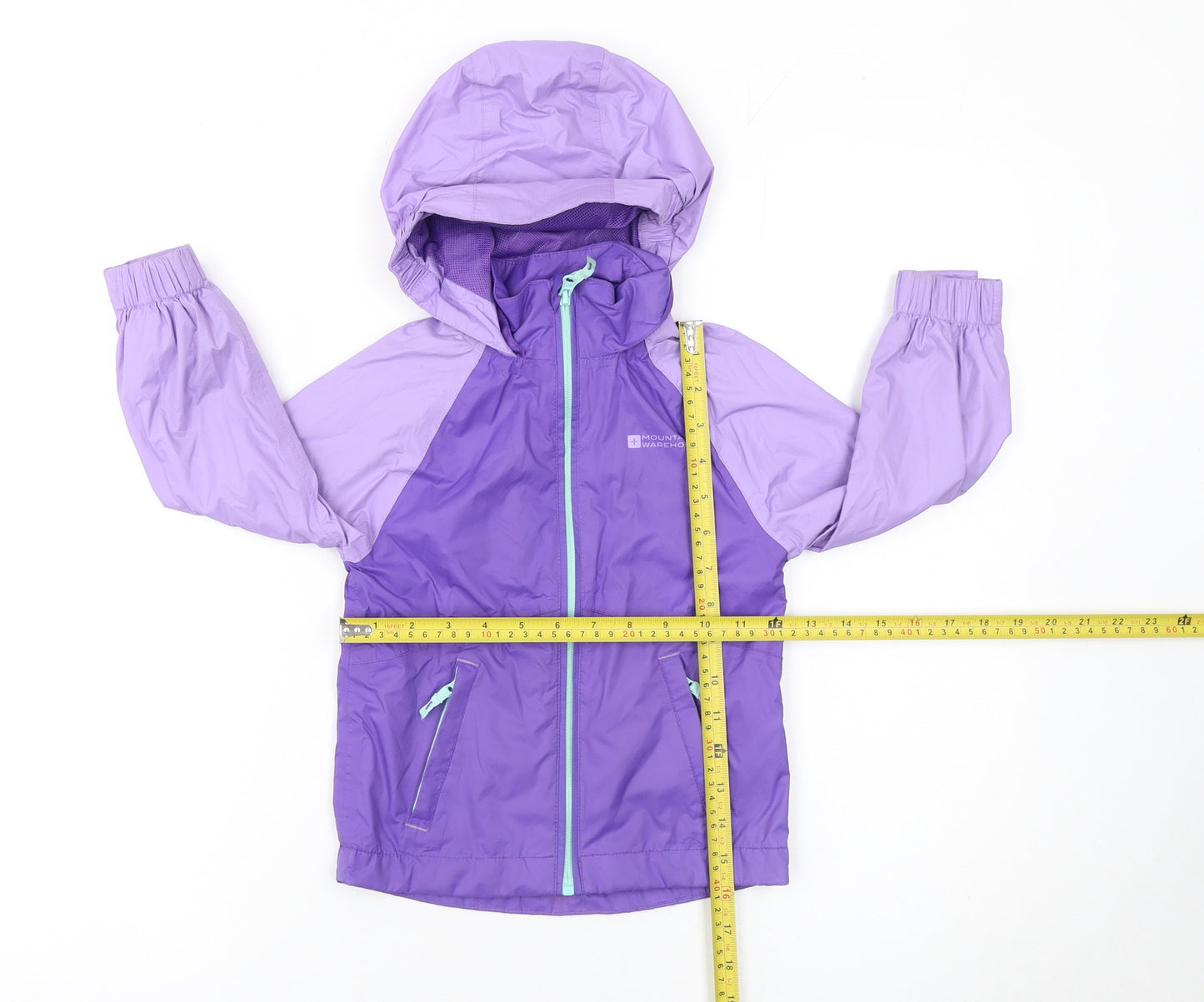 Mountain Warehouse Girls Purple Waterproof Lightweight Hooded Rain Jacket 3-4 Years