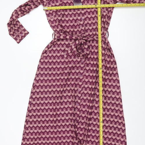 Kate & Pippa Women’s Purple Geometric Long Sleeve Shirt Dress XS