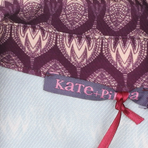 Kate & Pippa Women’s Purple Geometric Long Sleeve Shirt Dress XS