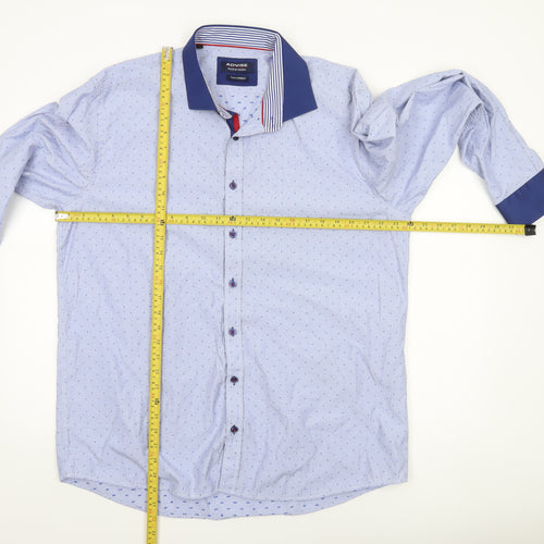 Advise Men's Blue 2XL Slim Fit Long Sleeve Dress Shirt
