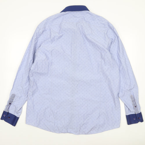 Advise Men's Blue 2XL Slim Fit Long Sleeve Dress Shirt