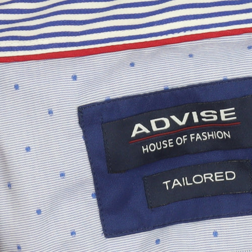 Advise Men's Blue 2XL Slim Fit Long Sleeve Dress Shirt