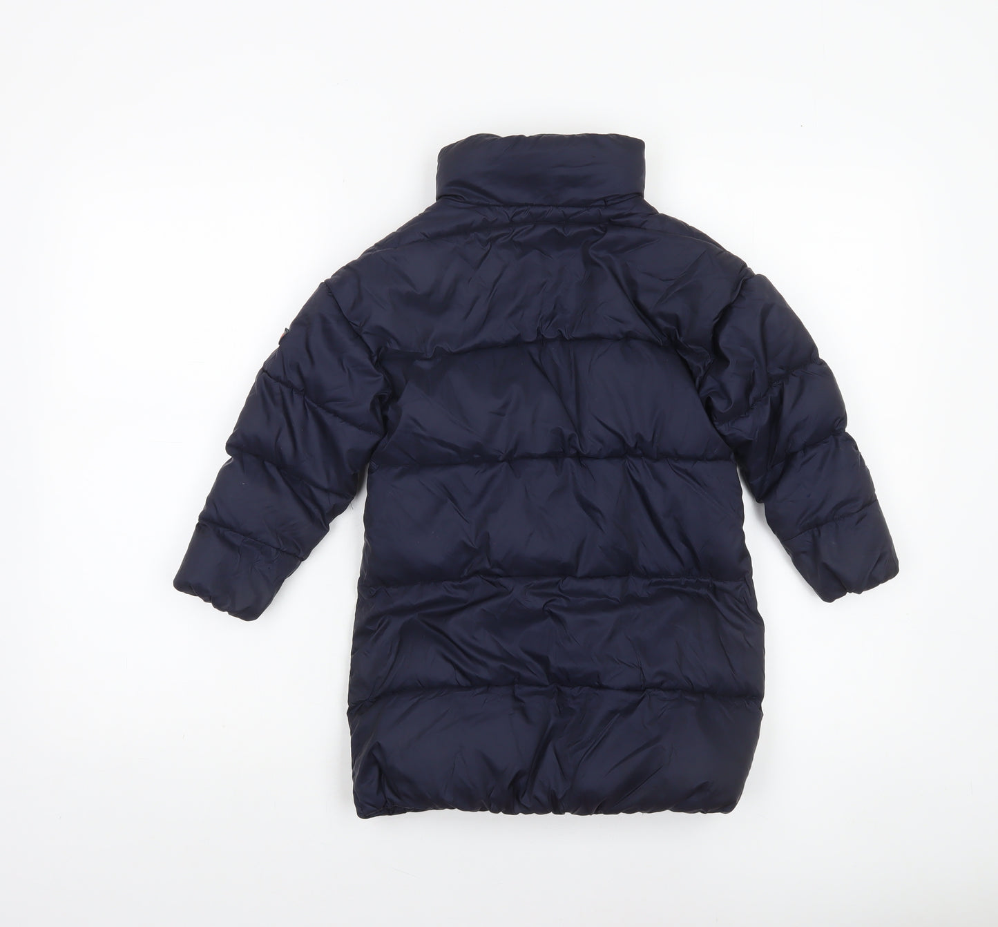 Tommy Hilfiger Girls Blue Long Puffer Coat 4 Years Full Zip Winter Jacket
