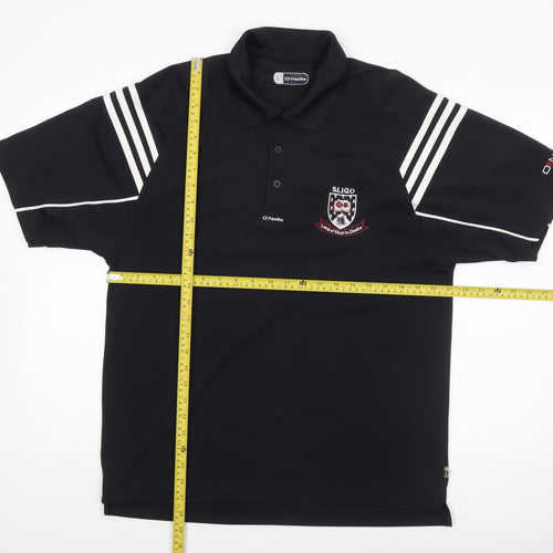 O Neills Men Black L Sports Polo Shirt Sligo Embroidered Logo