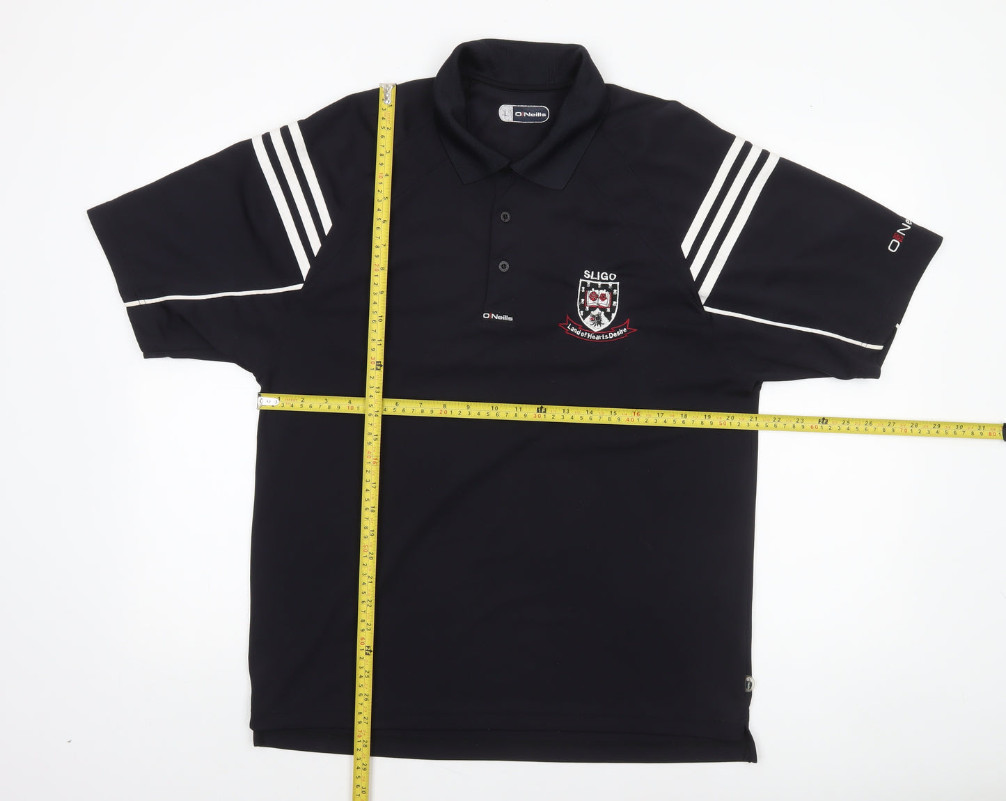 O Neills Men Black L Sports Polo Shirt Sligo Embroidered Logo