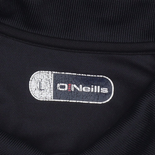 O Neills Men Black L Sports Polo Shirt Sligo Embroidered Logo