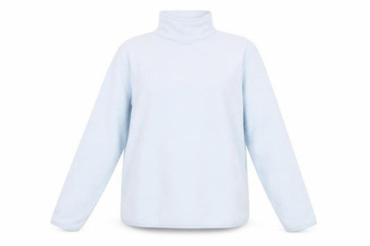 Front view of Primark Cares Women Light Blue Fleece Pullover Sweatshirt, size L
