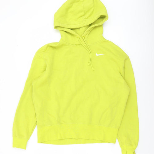 Nike Womens XS Yellow Hoodie Pullover Cotton Fleece Casual