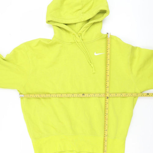 Nike Womens XS Yellow Hoodie Pullover Cotton Fleece Casual