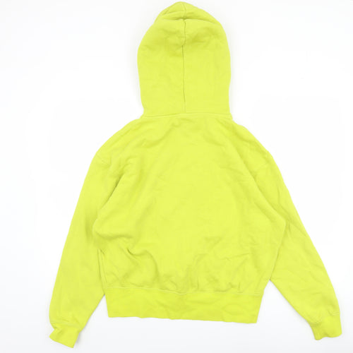 Nike Womens XS Yellow Hoodie Pullover Cotton Fleece Casual