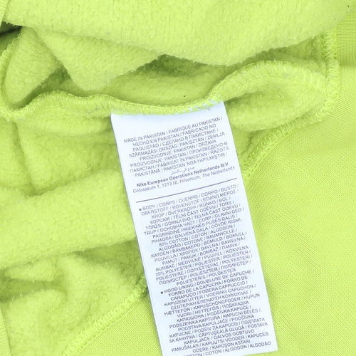 Nike Womens XS Yellow Hoodie Pullover Cotton Fleece Casual