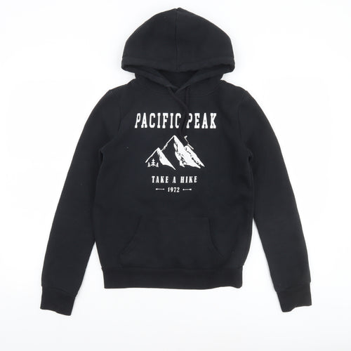 Primark Women’s Black Pullover Hoodie Size 4 Pacific Peak Graphic