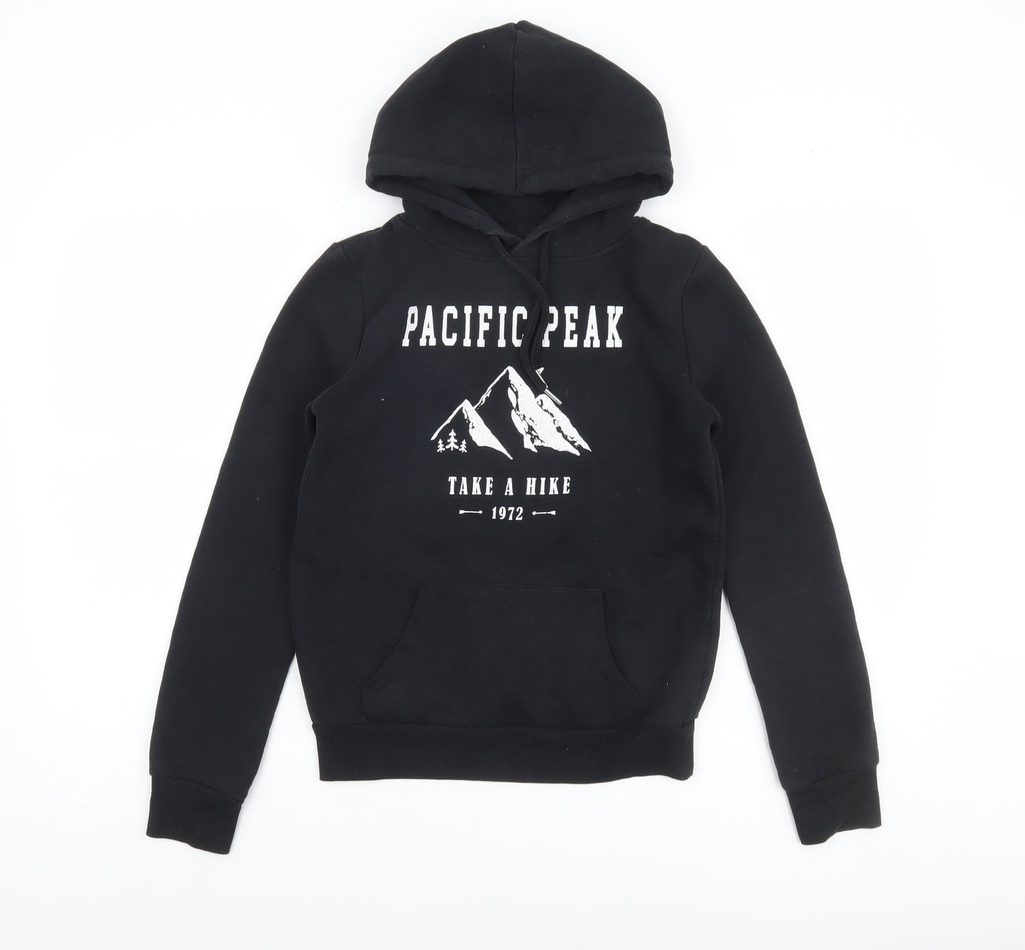 Primark Women’s Black Pullover Hoodie Size 4 Pacific Peak Graphic