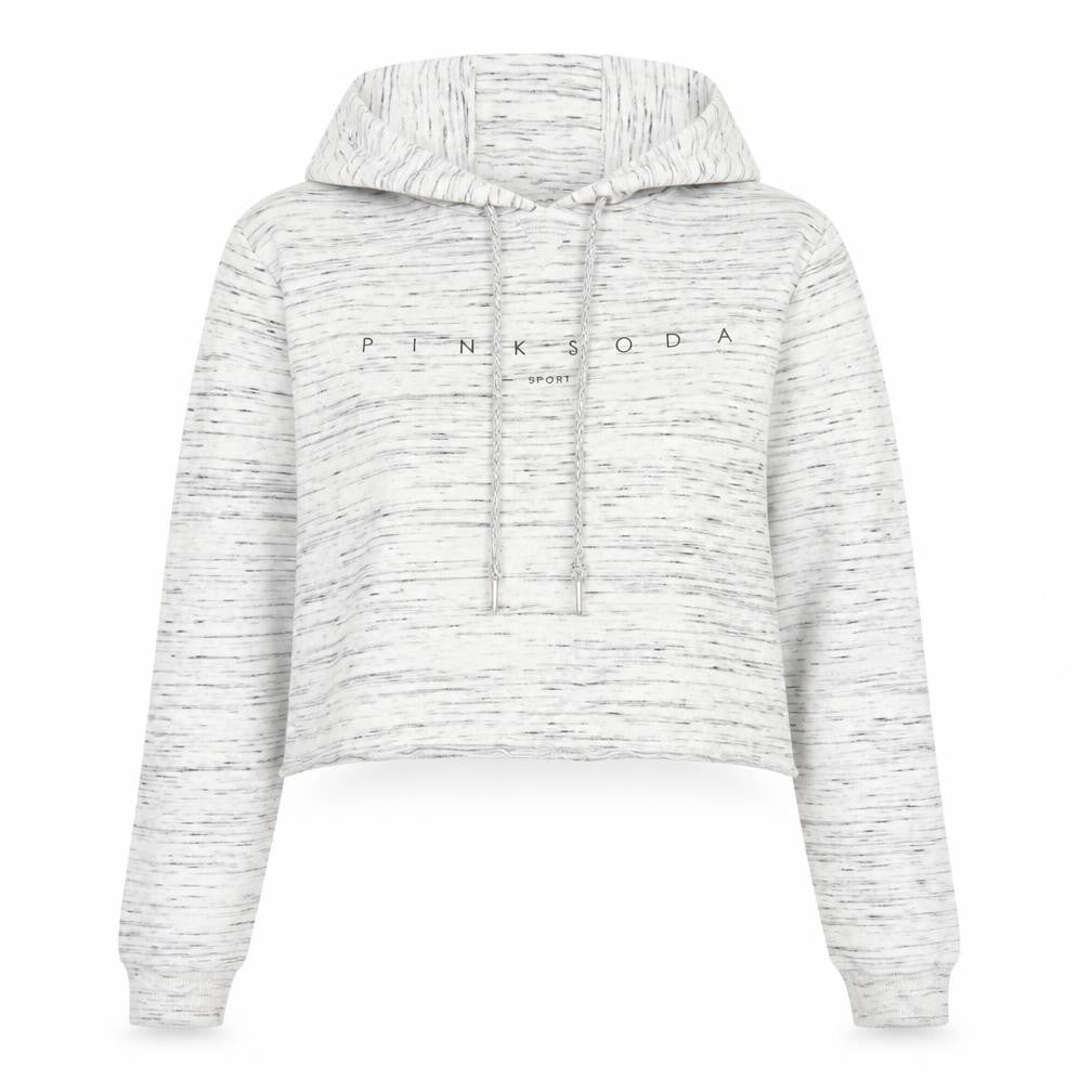 Pink Soda Sport Women's Grey Cropped Hoodie UK 10 Pullover