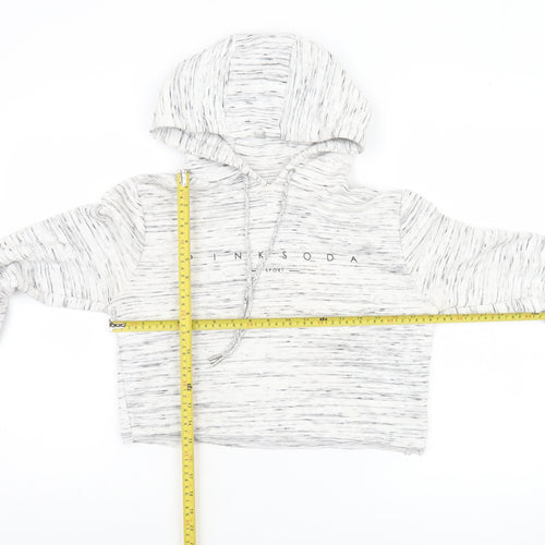 Pink Soda Sport Women's Grey Cropped Hoodie UK 10 Pullover