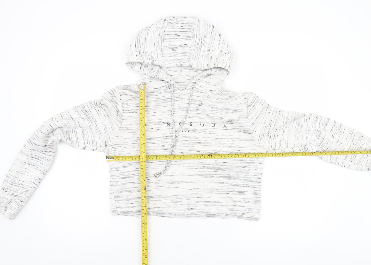 Pink Soda Sport Women's Grey Cropped Hoodie UK 10 Pullover