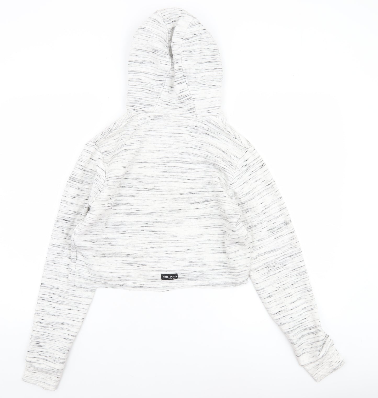 Pink Soda Sport Women's Grey Cropped Hoodie UK 10 Pullover