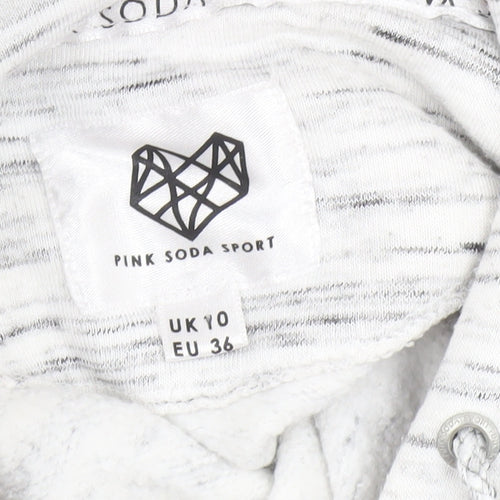 Pink Soda Sport Women's Grey Cropped Hoodie UK 10 Pullover