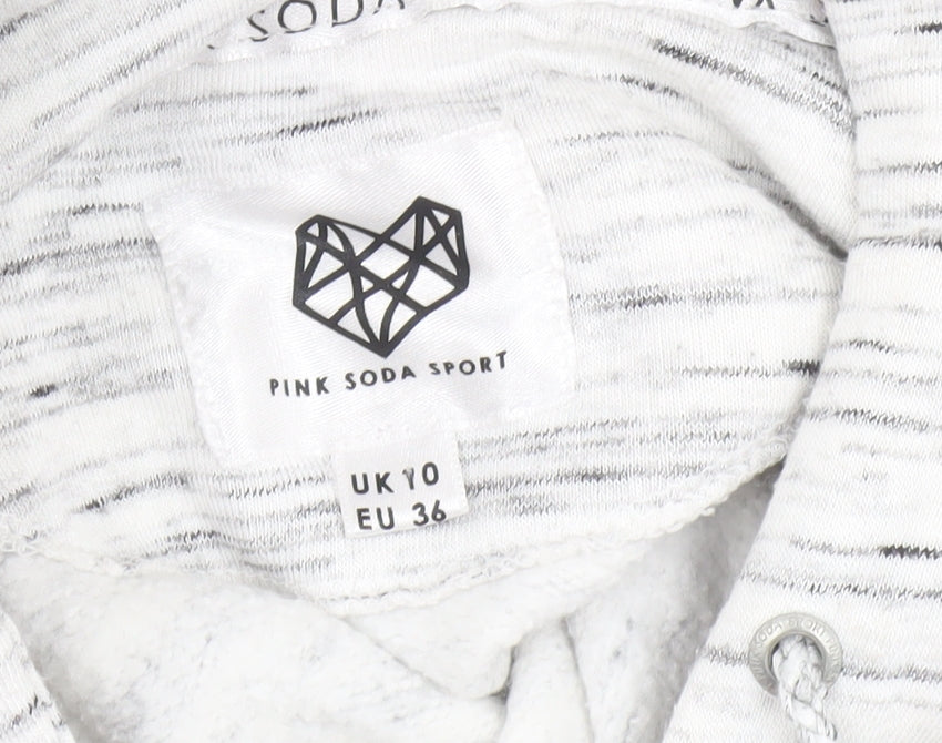 Pink Soda Sport Women's Grey Cropped Hoodie UK 10 Pullover