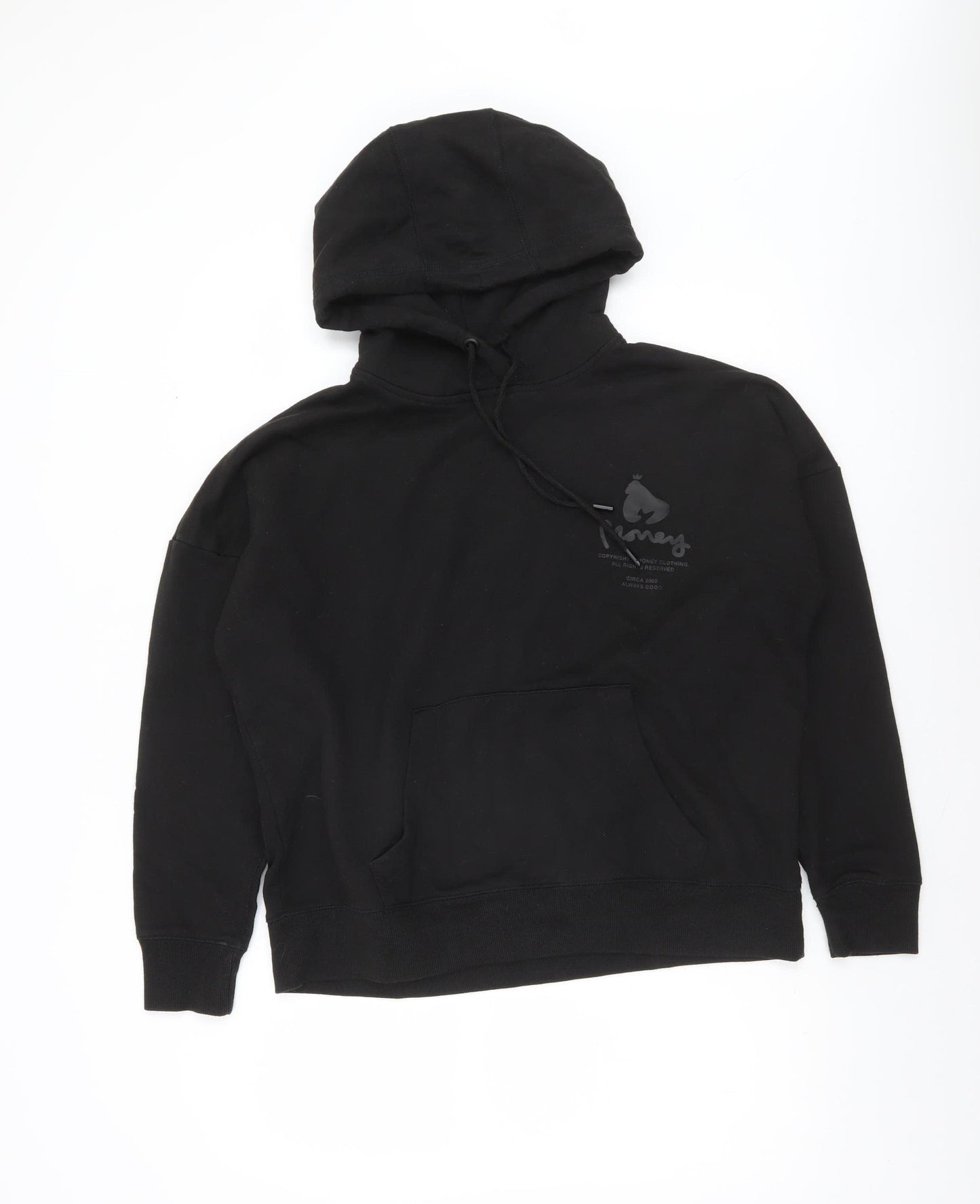 Money Women Black Size 12 Pullover Hoodie 70% Cotton Blend Logo Print