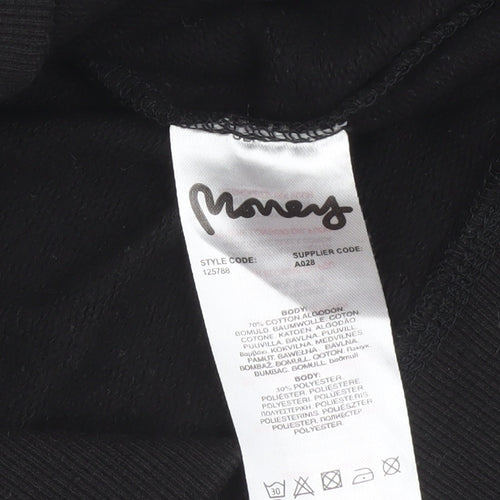 Money Women Black Size 12 Pullover Hoodie 70% Cotton Blend Logo Print