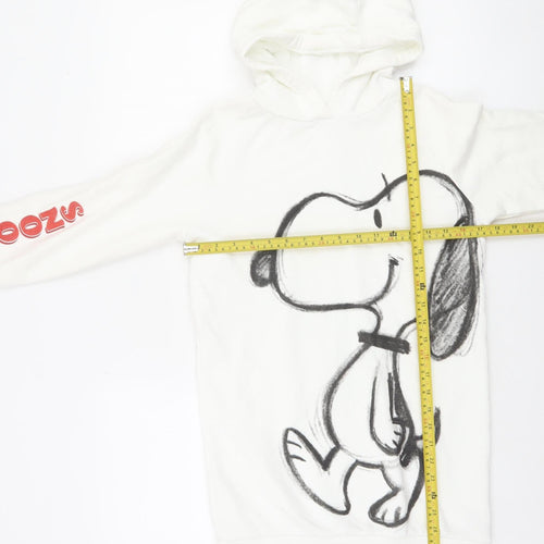 Marks and Spencer Girls White Snoopy Peanuts Pullover Hoodie 11-12 Years