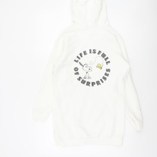 Marks and Spencer Girls White Snoopy Peanuts Pullover Hoodie 11-12 Years