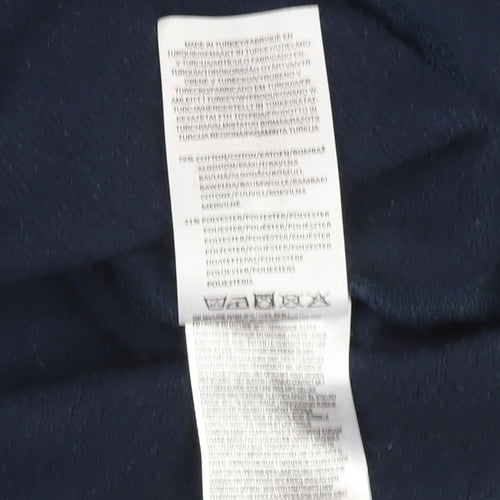 Slazenger Womens Navy Blue Pullover Hoodie UK 8 Cotton Blend Tennis Print